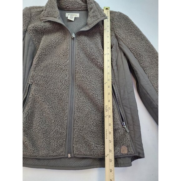 RUFF HEWN Cozy Gray Faux Sherpa Fleece Full Zip L Wicking Cabin Outdoor Neutral - Picture 2 of 10